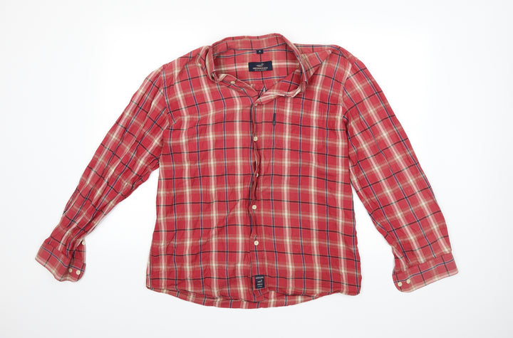 giovanni galli Mens Red Check   Button-Up Size M