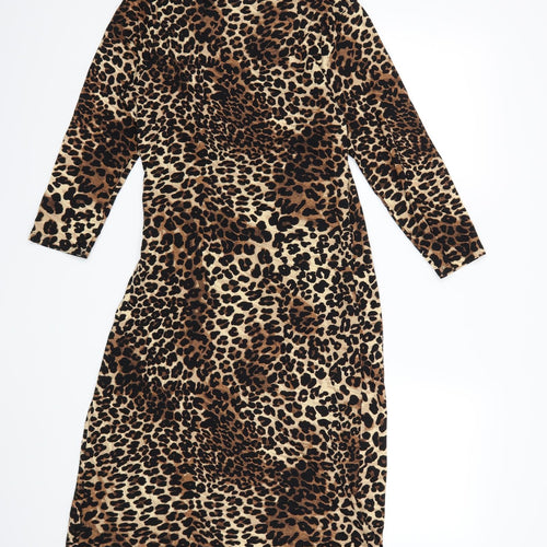 George Womens Black Animal Print  Bodycon  Size 10