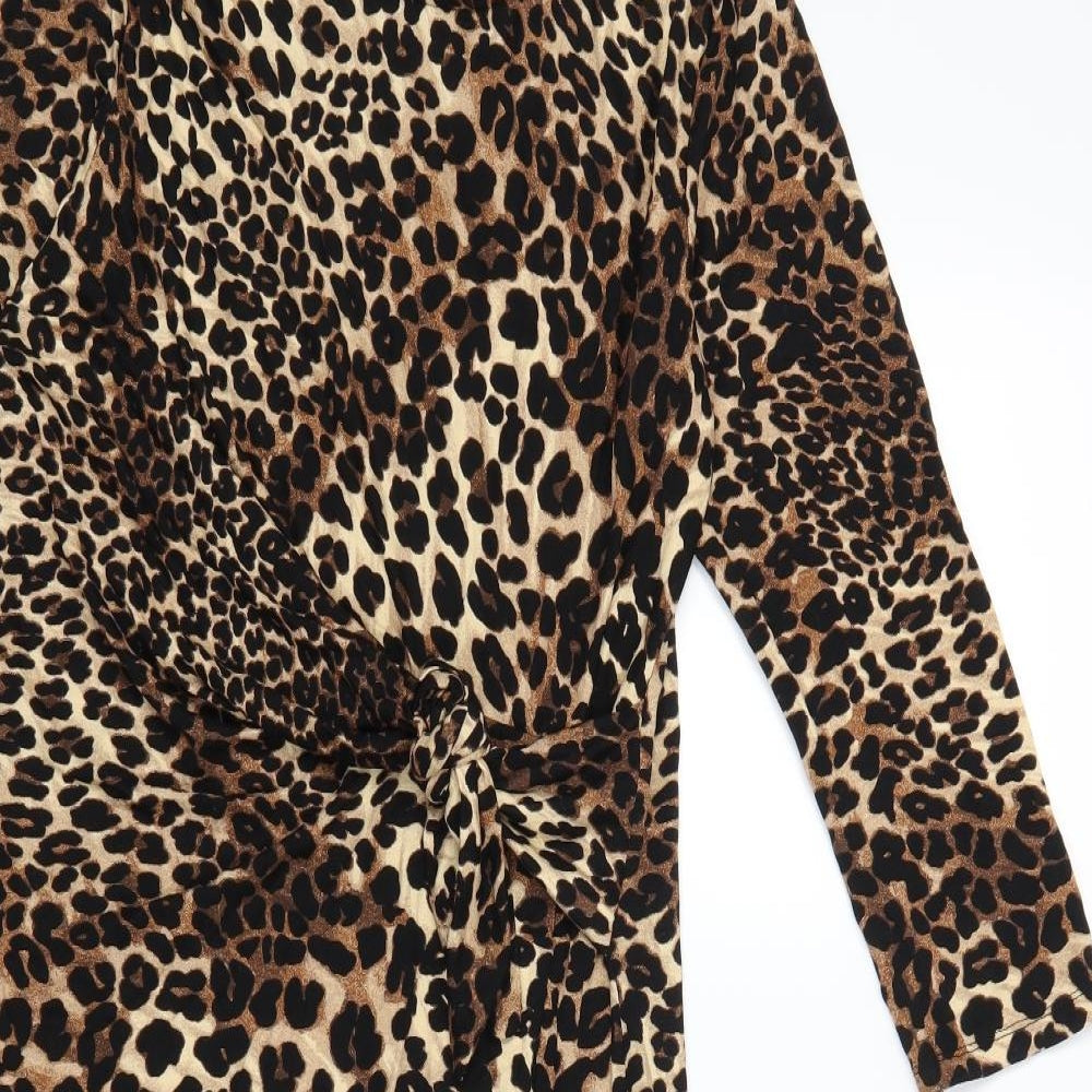 George Womens Black Animal Print  Bodycon  Size 10