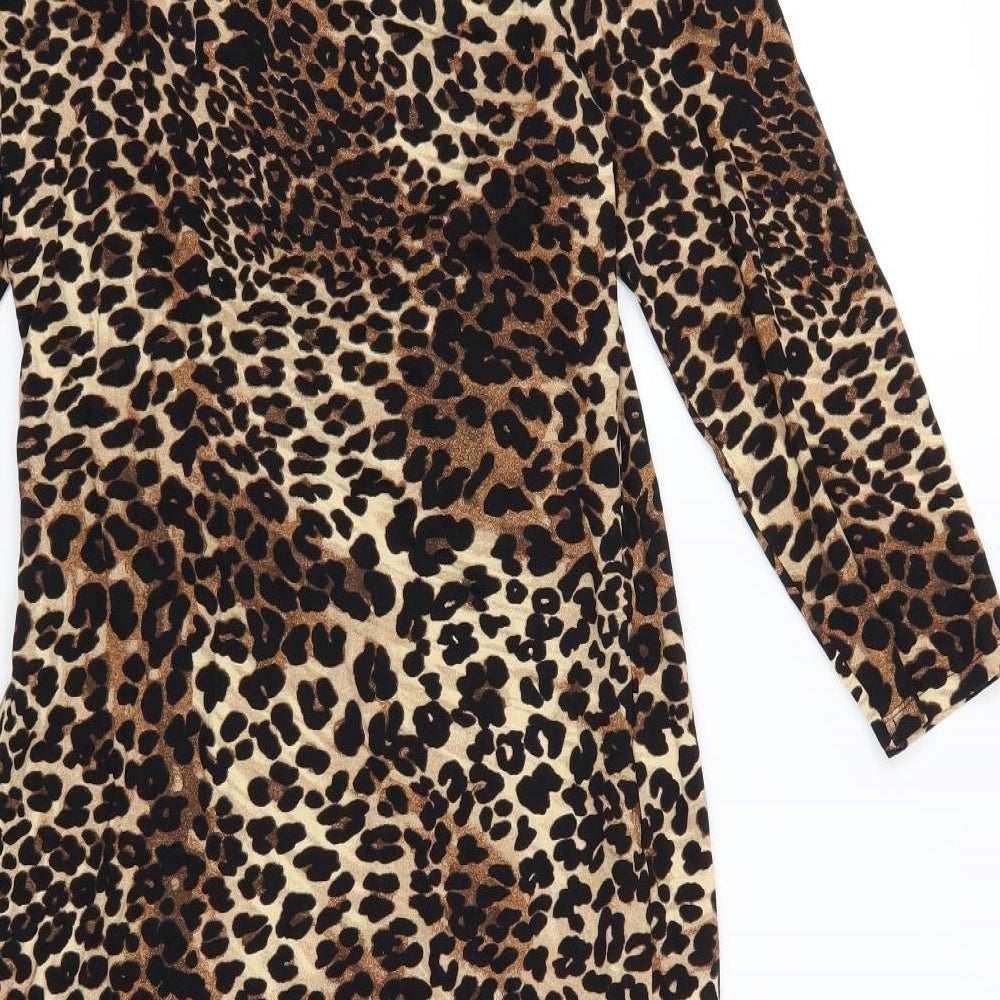 George Womens Black Animal Print  Bodycon  Size 10