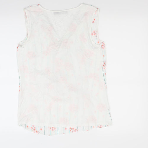 Preworn Womens White Floral  Basic Button-Up Size S