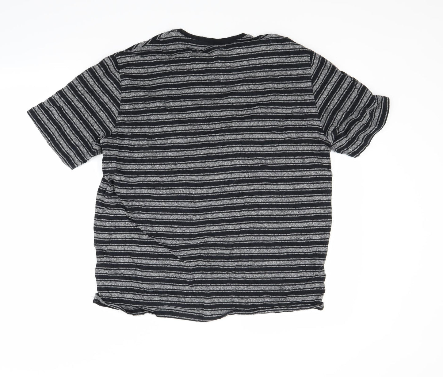 Marks and Spencer Mens Grey Striped   T-Shirt Size L