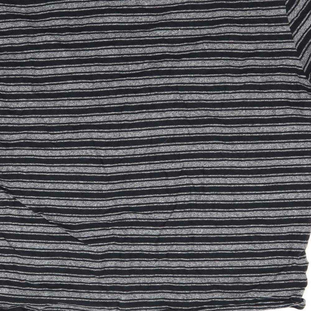 Marks and Spencer Mens Grey Striped   T-Shirt Size L
