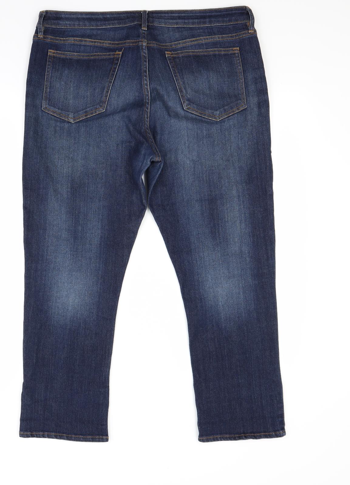 F&F Womens Blue  Denim Capri Jeans Size 14 L24 in
