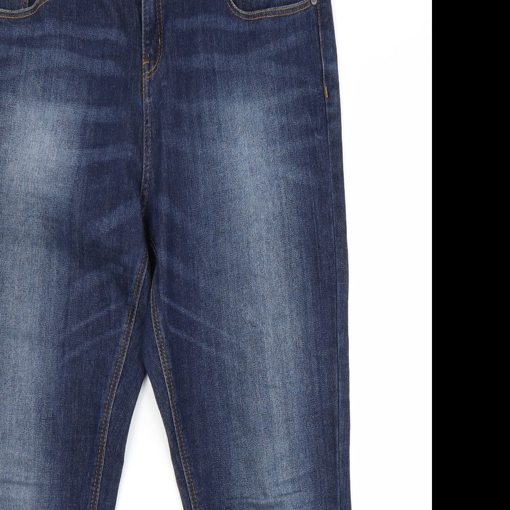F&F Womens Blue  Denim Capri Jeans Size 14 L24 in