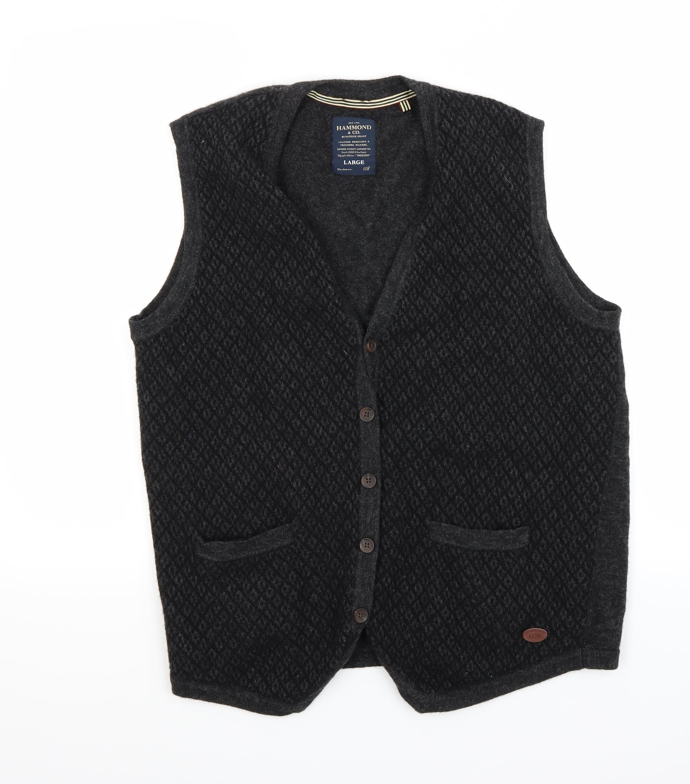 Hamonnd Mens Grey   Cardigan Jumper Size L