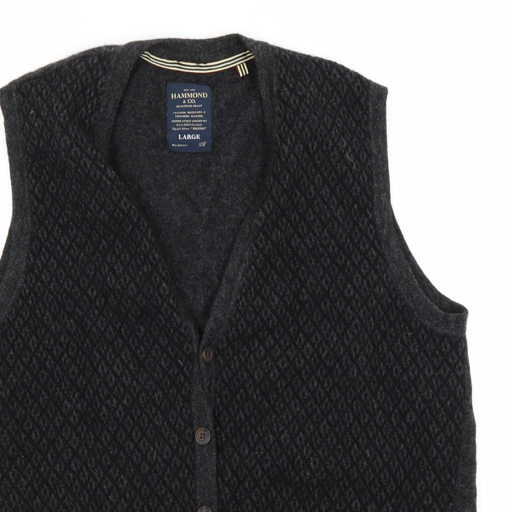 Hamonnd Mens Grey   Cardigan Jumper Size L