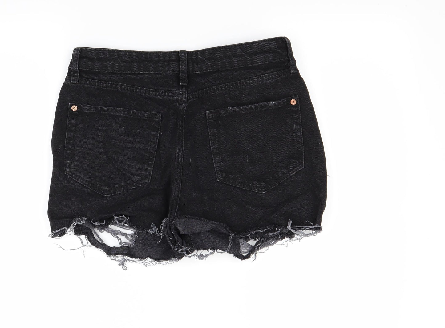 River Island Womens Black  Denim Cut-Off Shorts Size 12