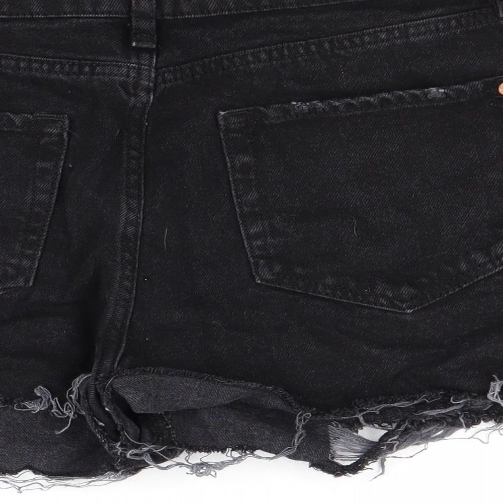 River Island Womens Black  Denim Cut-Off Shorts Size 12