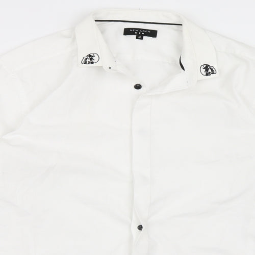 New Look Mens White    Button-Up Size M