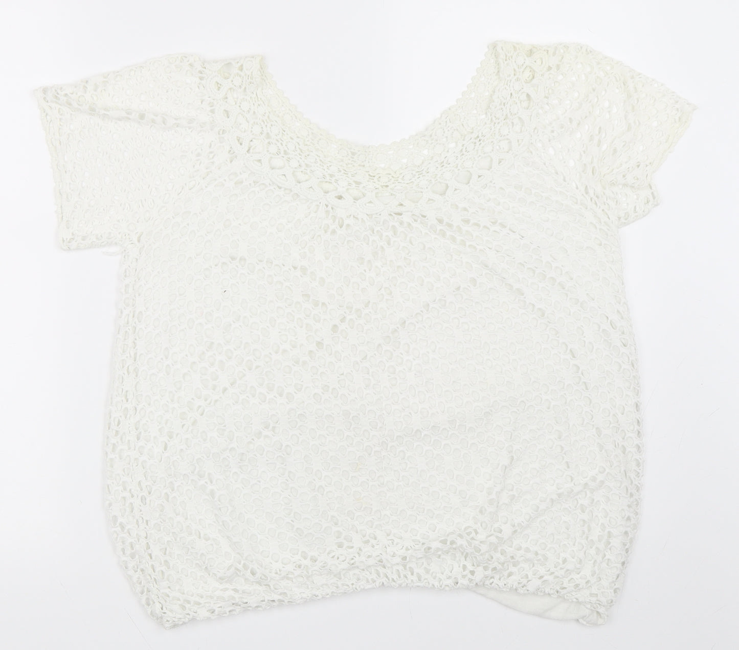 Preworn Womens White   Basic T-Shirt Size L