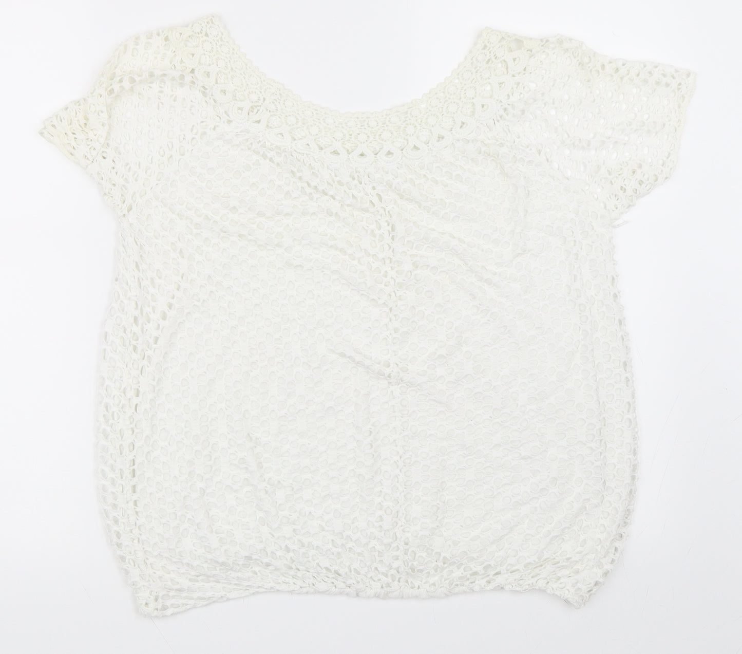 Preworn Womens White   Basic T-Shirt Size L