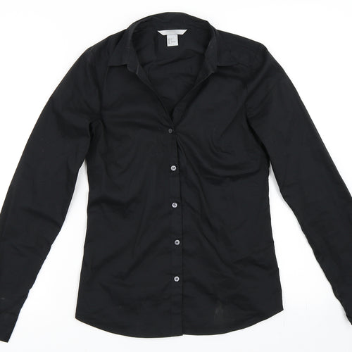 H&M Womens Black   Basic Button-Up Size 32