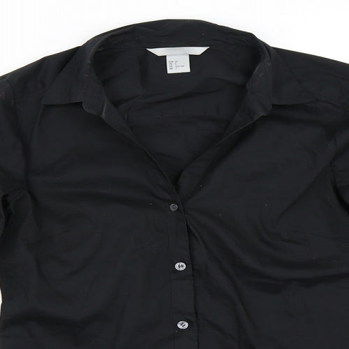 H&M Womens Black   Basic Button-Up Size 32