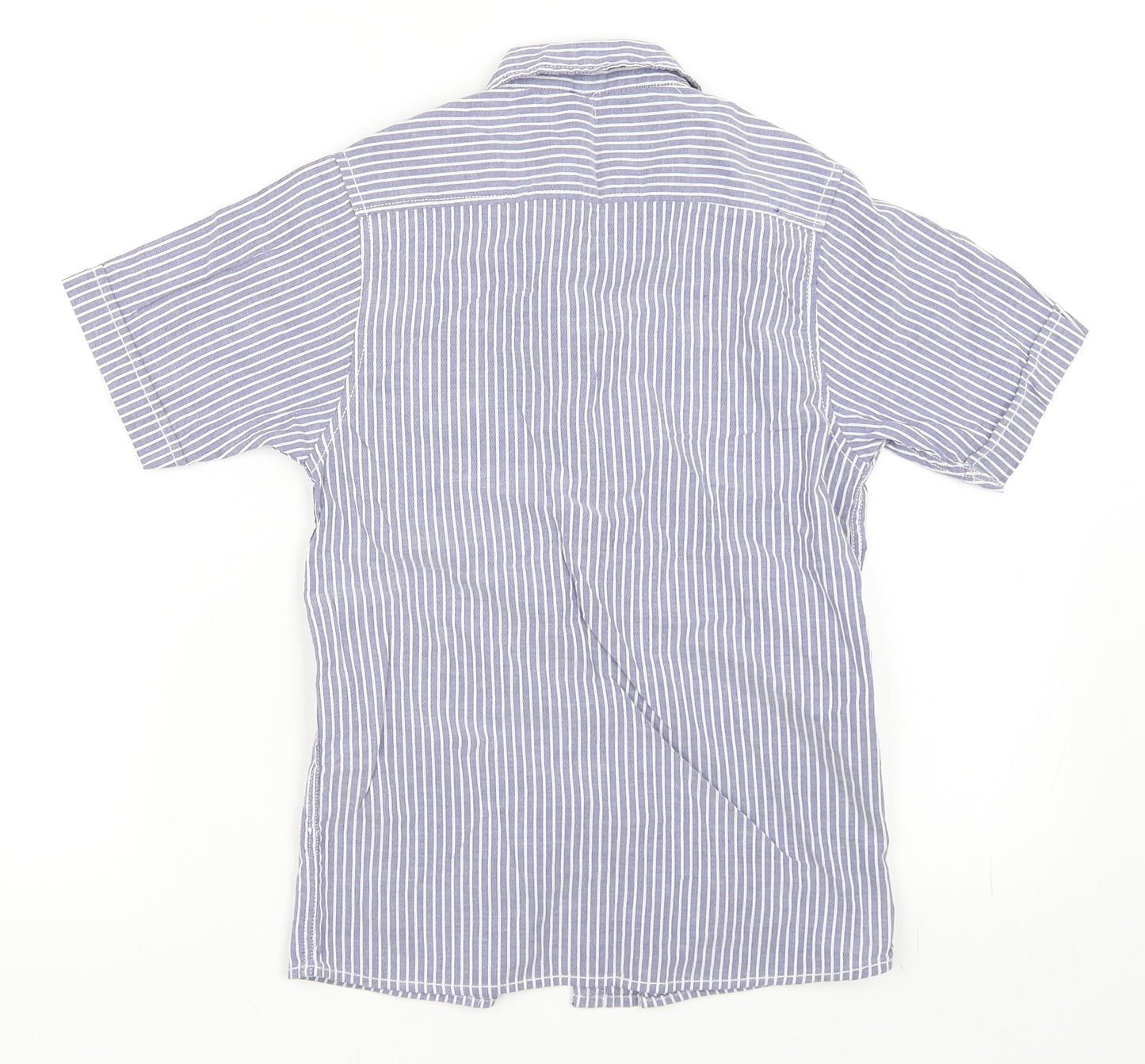 Rebel Boys Blue Striped  Basic Button-Up Size 9-10 Years