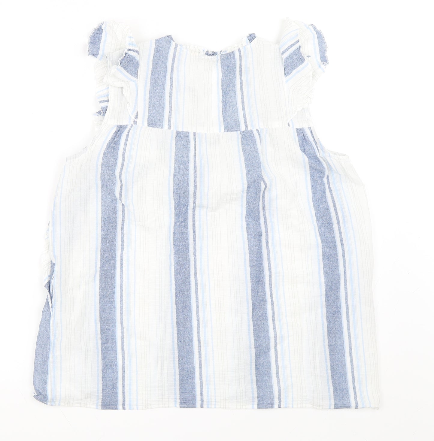 F&F Womens Blue Striped  Basic Blouse Size 12
