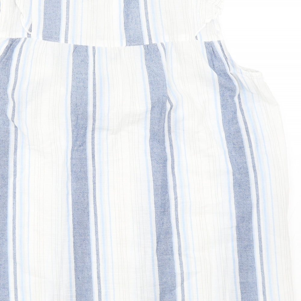 F&F Womens Blue Striped  Basic Blouse Size 12