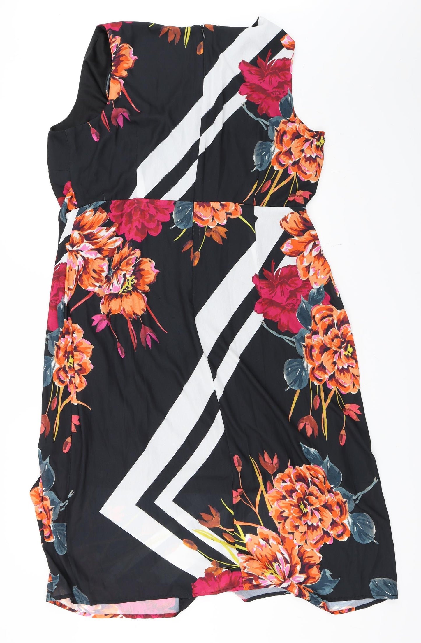 Soon Womens Black Floral  Wrap Dress  Size 18