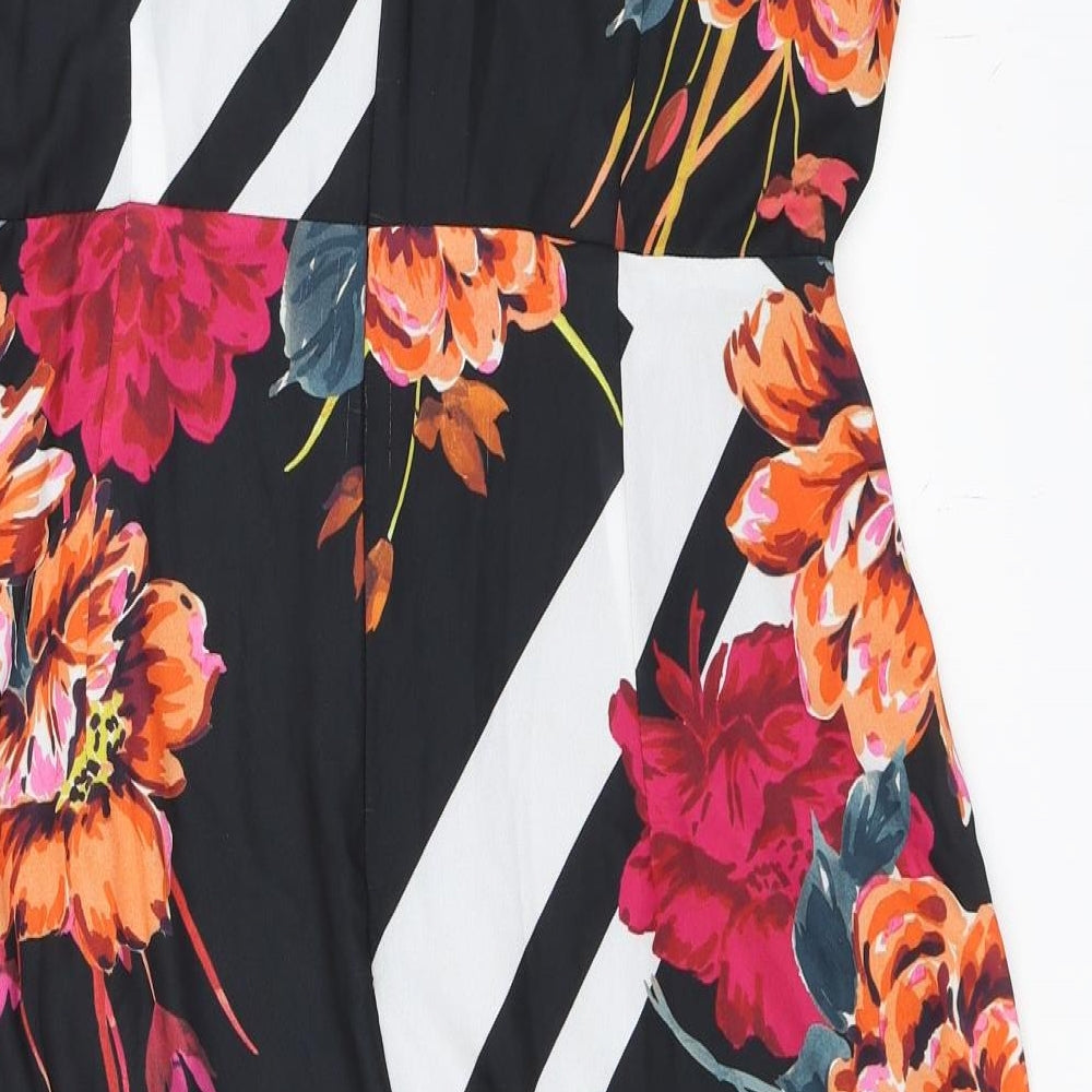 Soon Womens Black Floral  Wrap Dress  Size 18