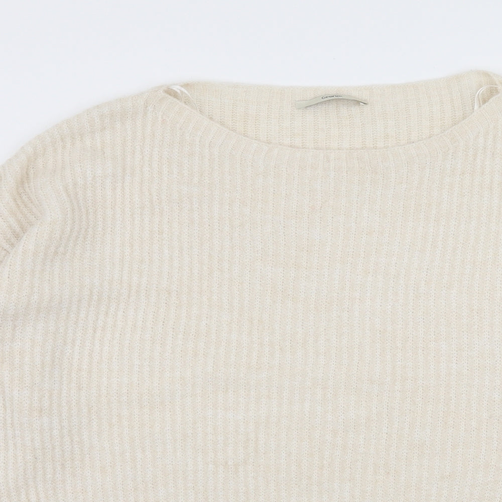 George Womens Ivory  Knit Pullover Jumper Size L  - Lace trim