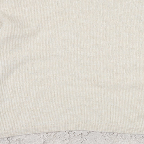 George Womens Ivory  Knit Pullover Jumper Size L  - Lace trim