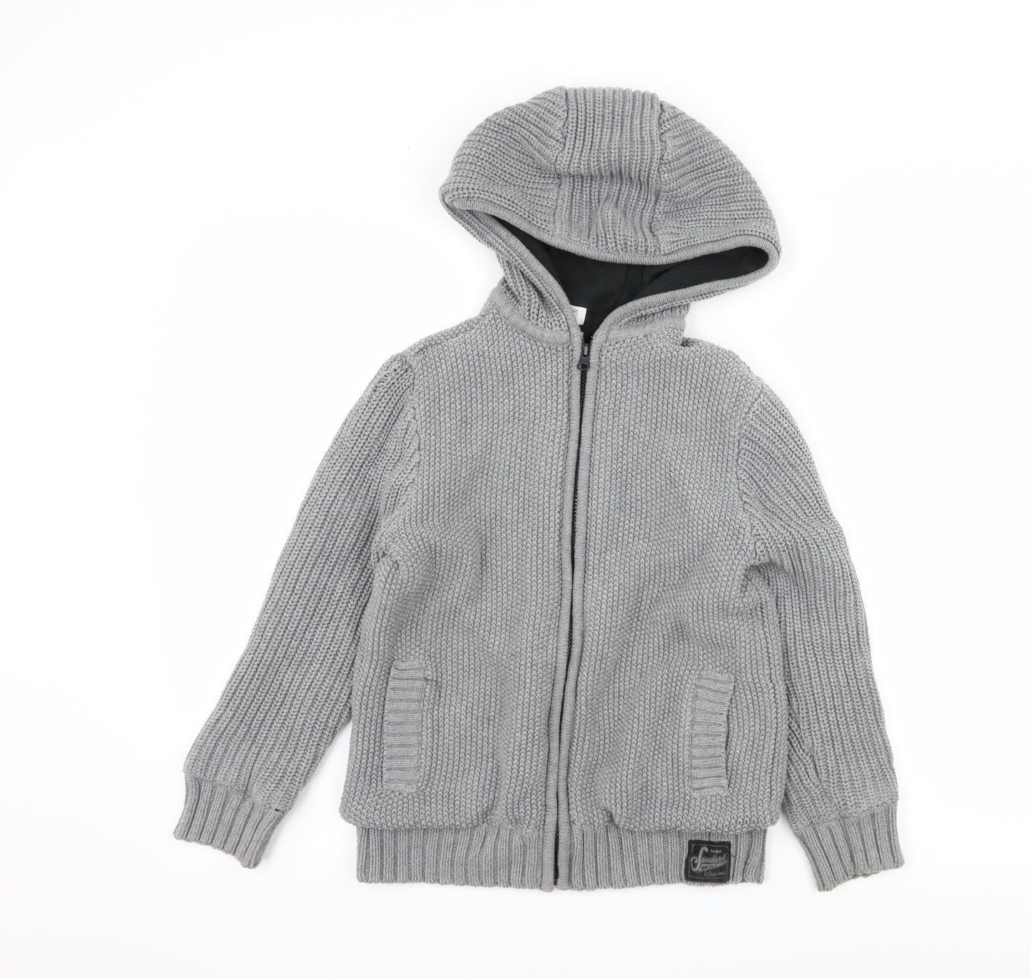 F&F Boys Grey  Knit Full Zip Hoodie Size 9-10 Years