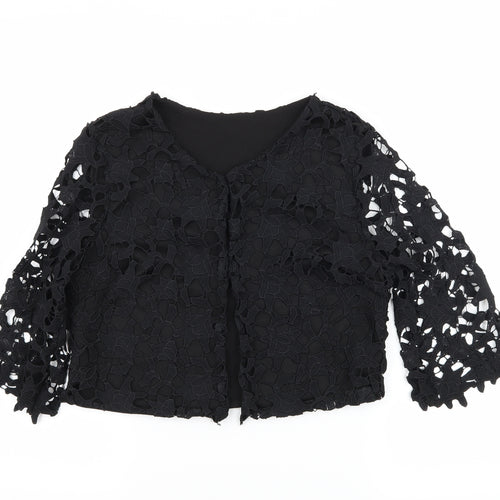 Preworn Womens Black  Crochet Jacket  Size M