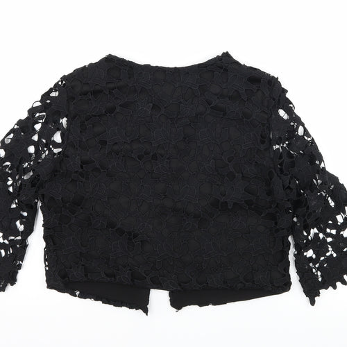 Preworn Womens Black  Crochet Jacket  Size M