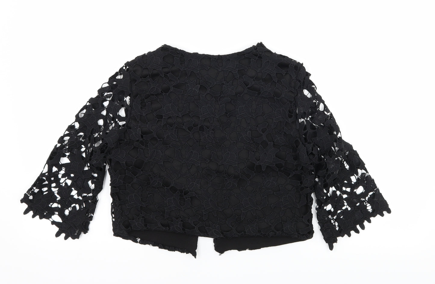 Preworn Womens Black  Crochet Jacket  Size M