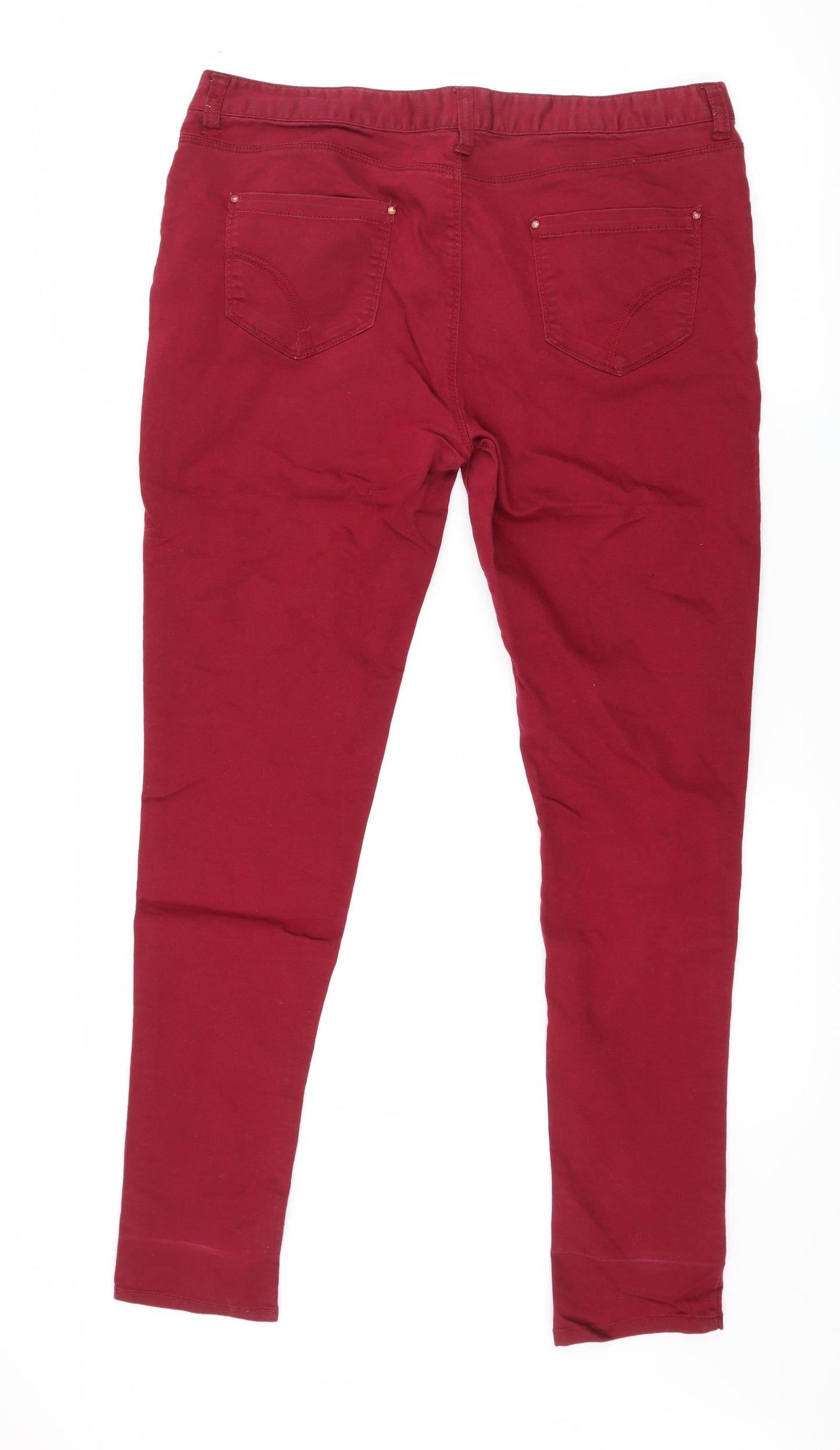 Denim Co Womens Red  Denim Skinny Jeans Size 16 L30 in