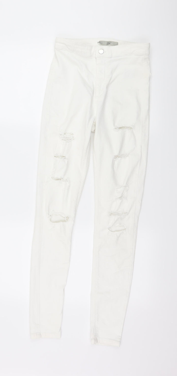 Topshop Womens White Denim Skinny Jeans Size 28 in L32.5 in