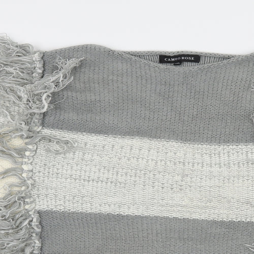 Cameo Rose Womens Grey Check Knit Pullover Jumper Size M