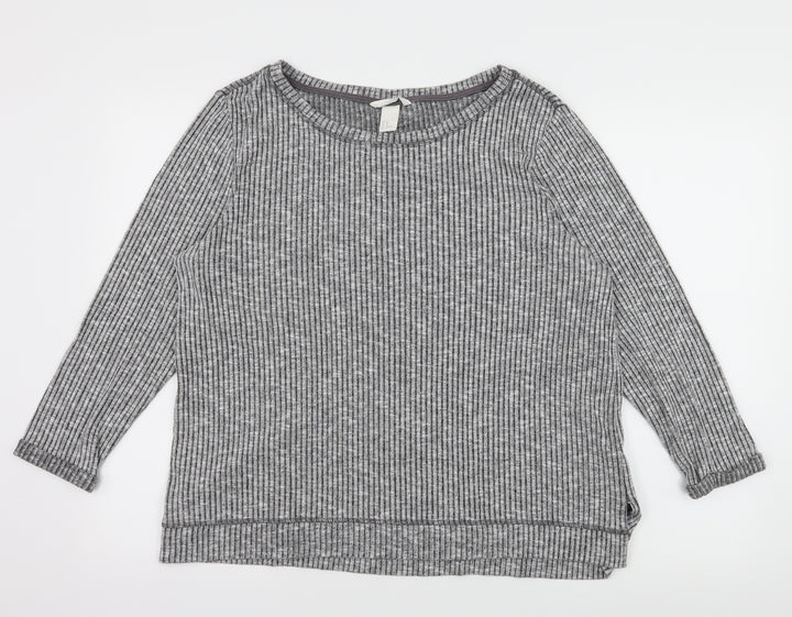 H&M Womens Grey Jersey Pullover Sweatshirt Size M