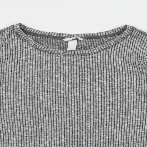 H&M Womens Grey  Jersey Pullover Sweatshirt Size M