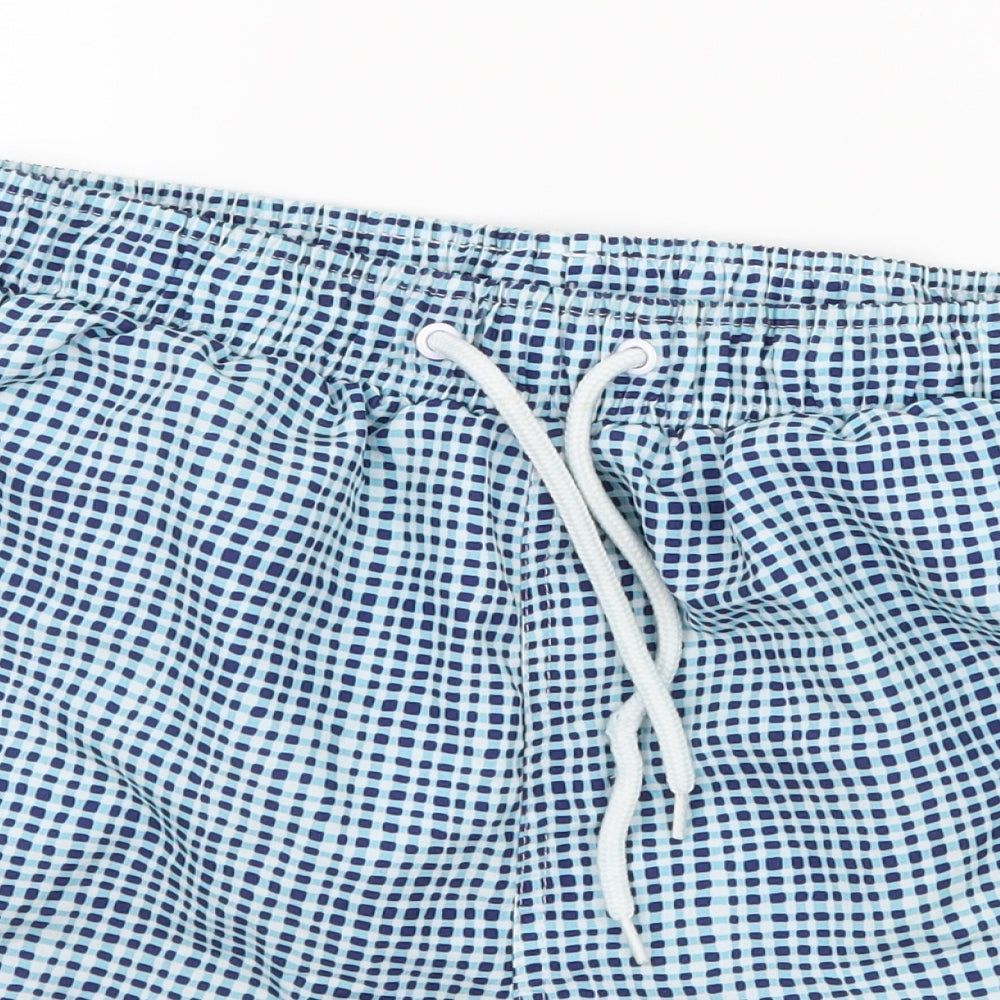 Cedar Wood State Mens Blue Check  Sweat Shorts Size S