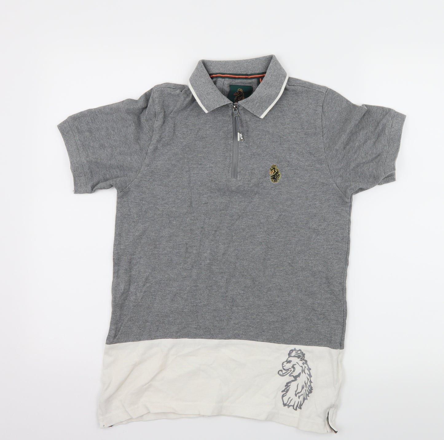 Luke Sport Mens Grey  Jersey  Polo Size S  - lion