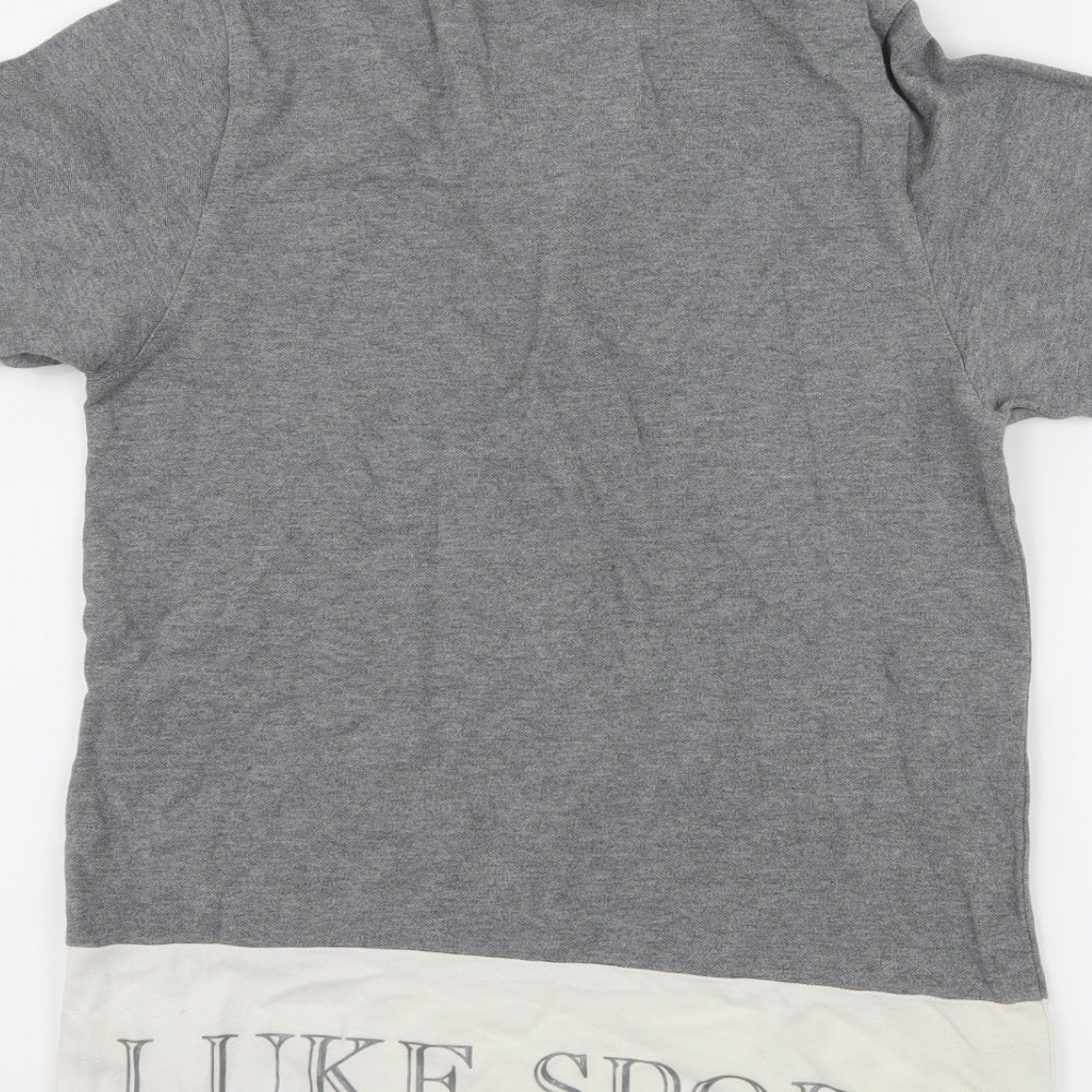 Luke Sport Mens Grey  Jersey  Polo Size S  - lion