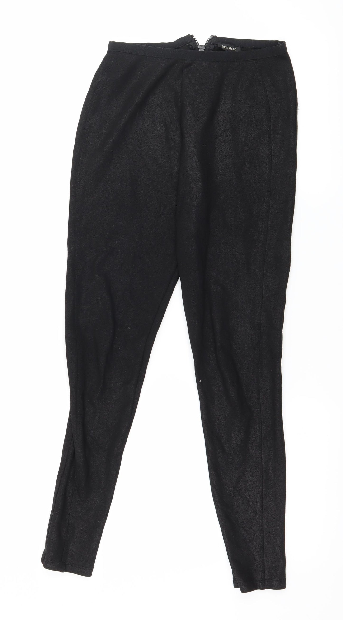 River Island Womens Black  Jersey Pedal Pusher Leggings Size 8 L25 in