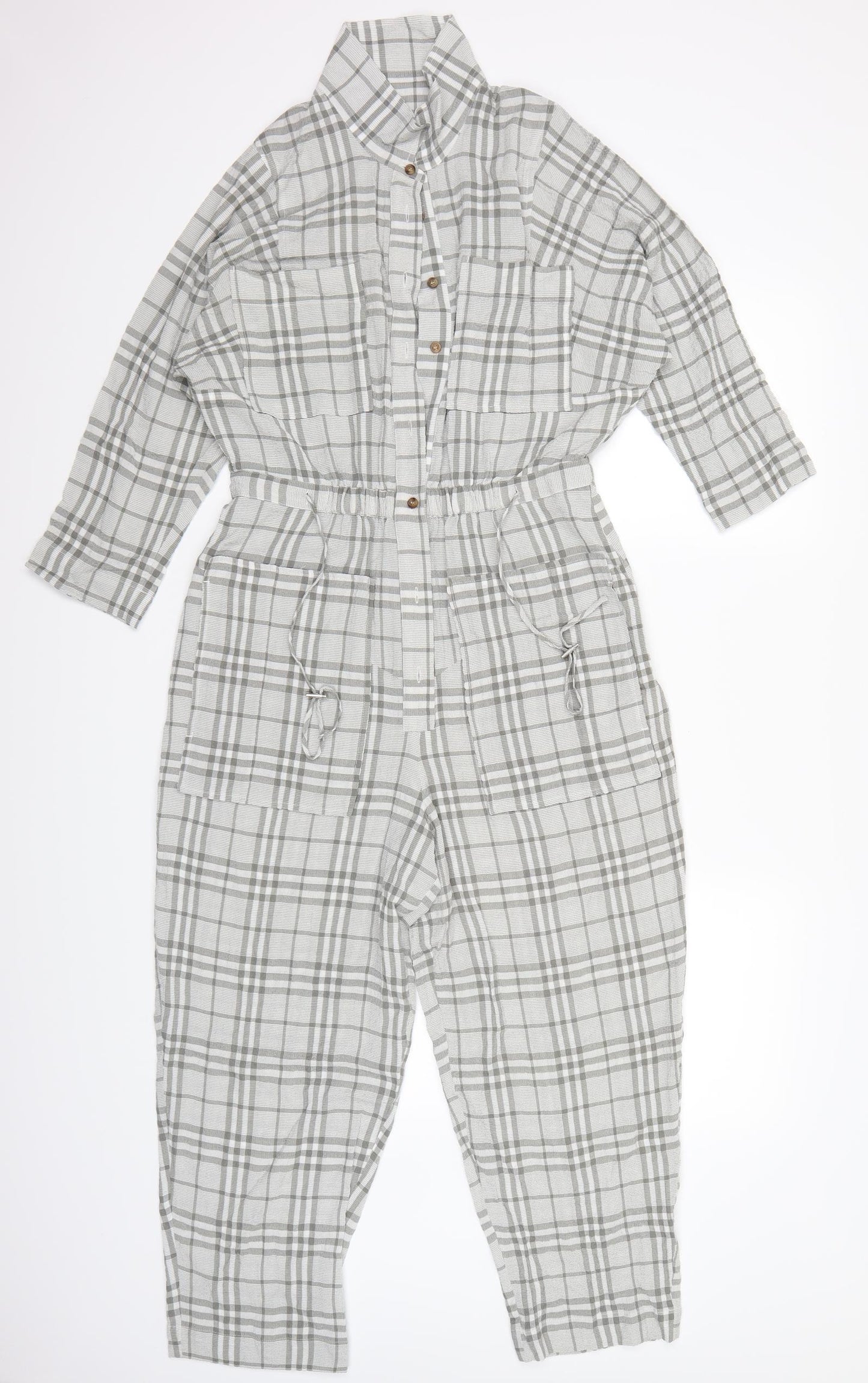 Whistles Womens Grey Check  Jumpsuit One-Piece Size 8