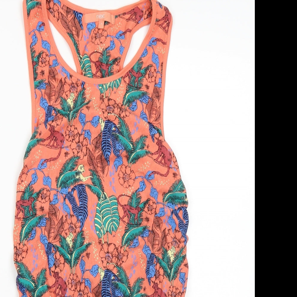 NEXT Womens Orange Floral  Basic Tank Size 16
