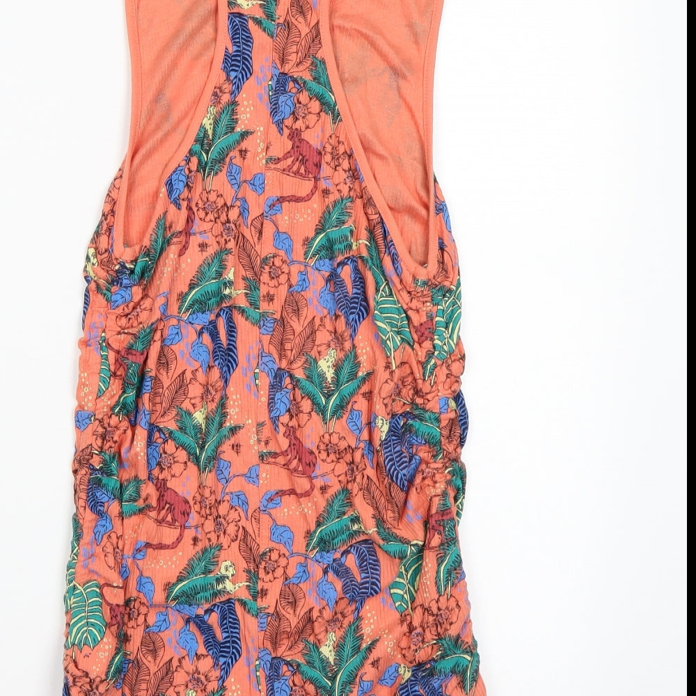 NEXT Womens Orange Floral  Basic Tank Size 16