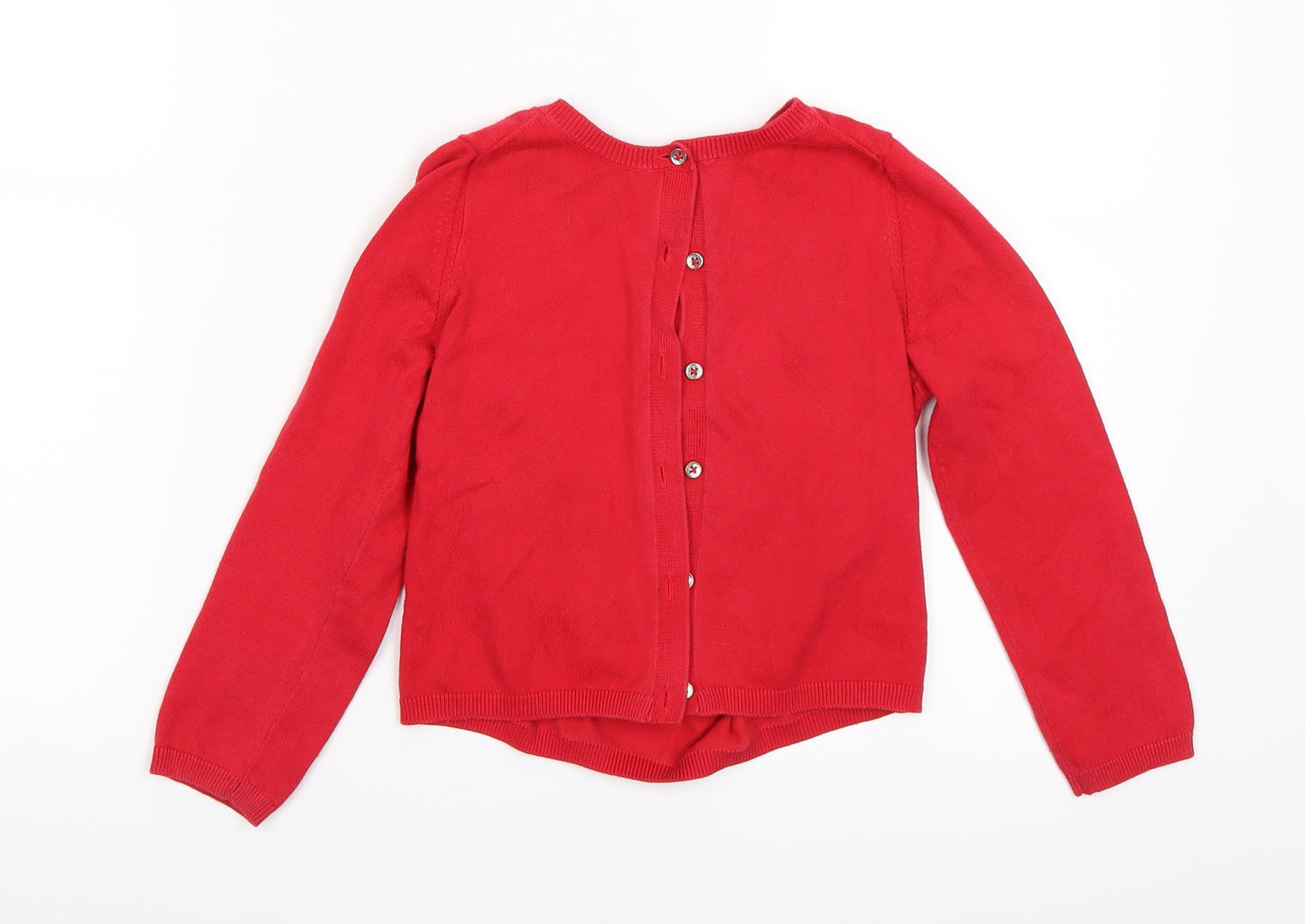 George Girls Red   Cardigan Jumper Size 5-6 Years