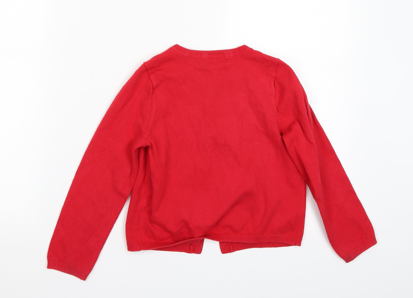 George Girls Red   Cardigan Jumper Size 5-6 Years