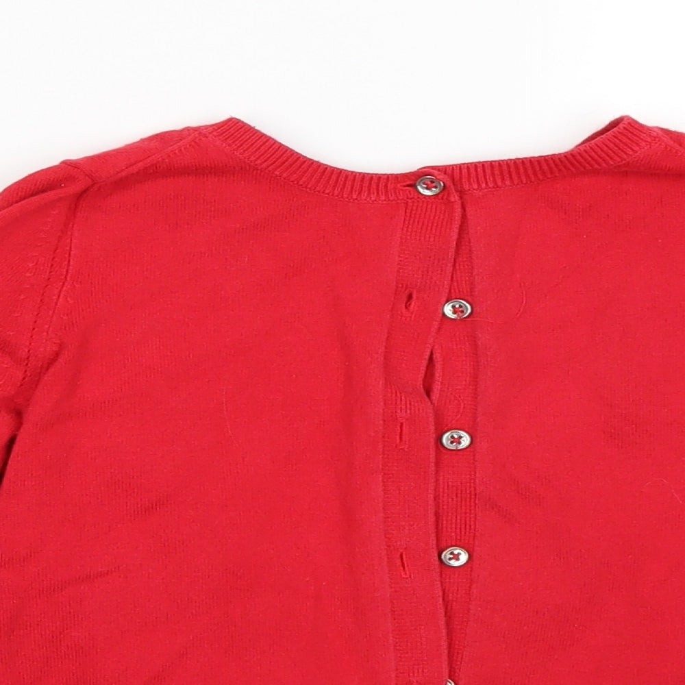 George Girls Red   Cardigan Jumper Size 5-6 Years
