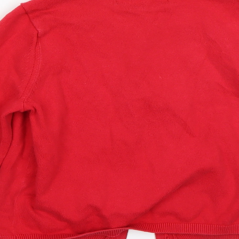 George Girls Red   Cardigan Jumper Size 5-6 Years
