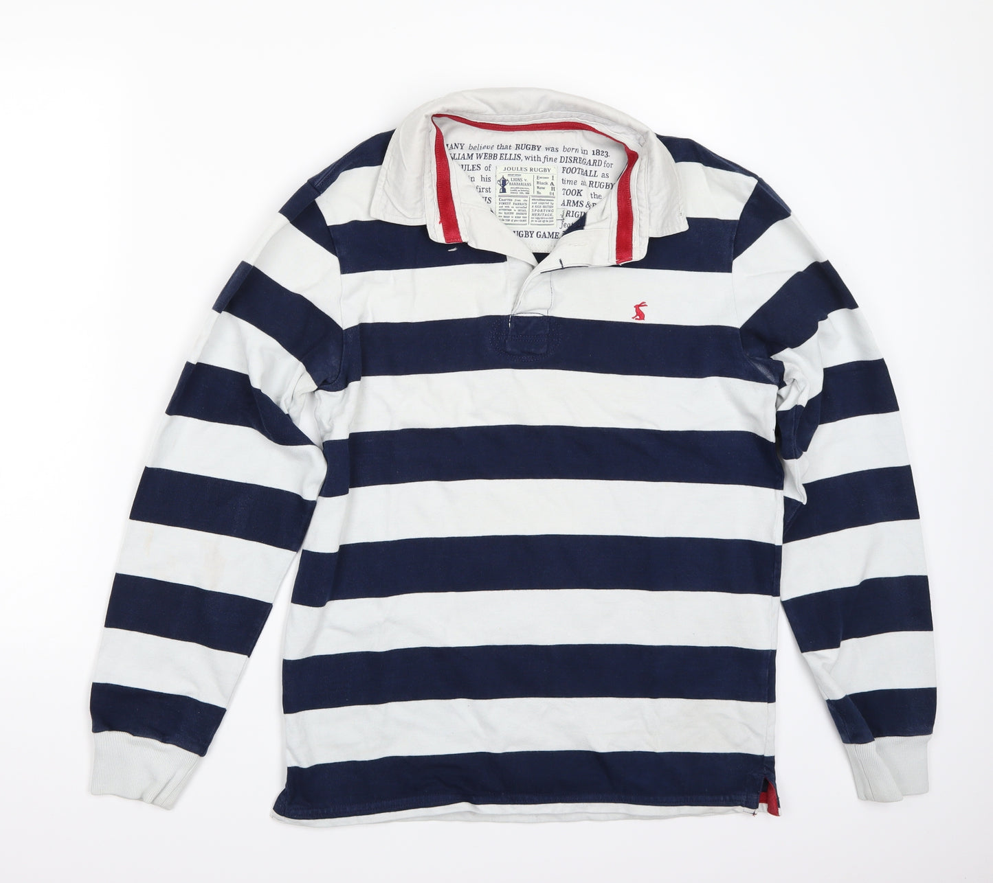 Joules Mens White Striped   T-Shirt Size S