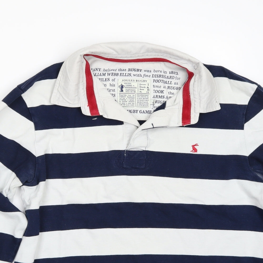 Joules Mens White Striped   T-Shirt Size S