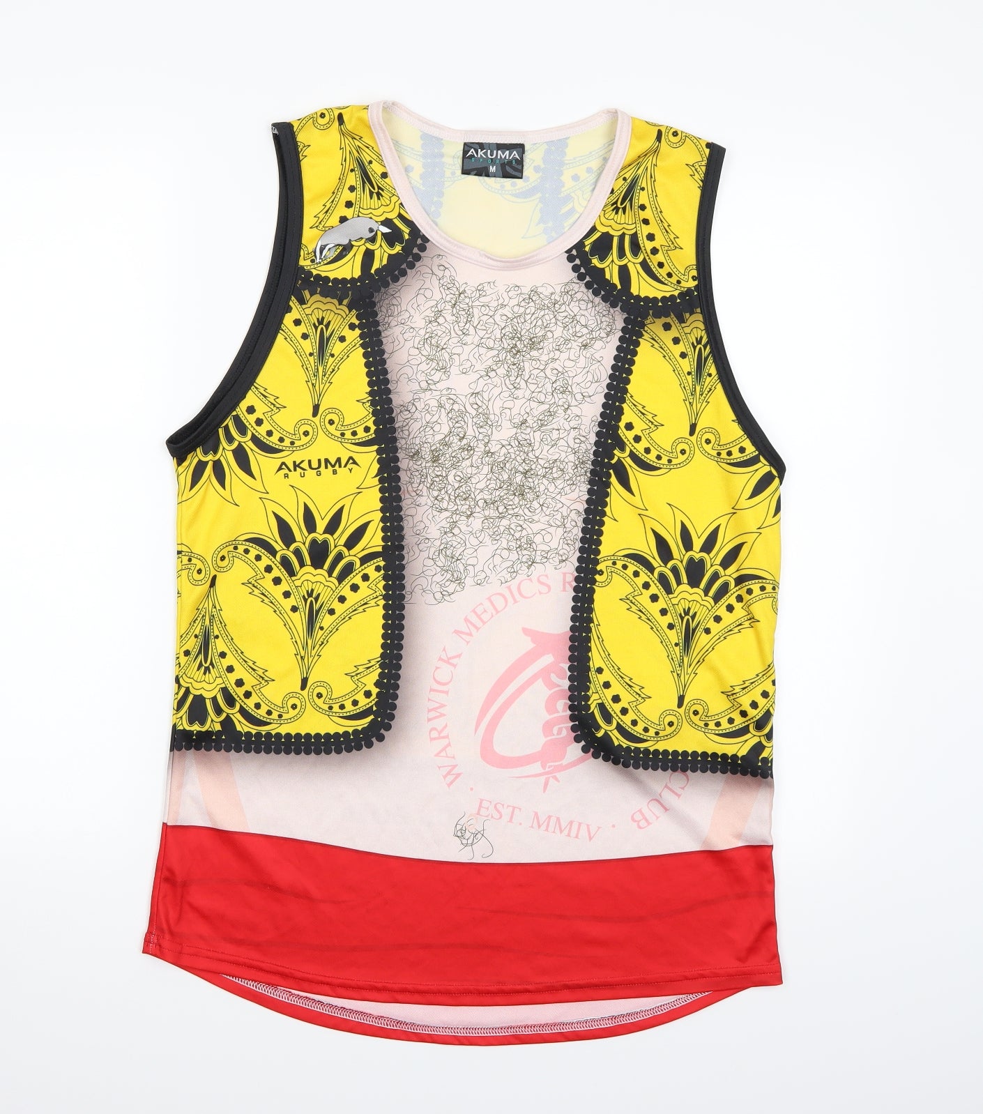 Akuma Mens Yellow    T-Shirt Size M