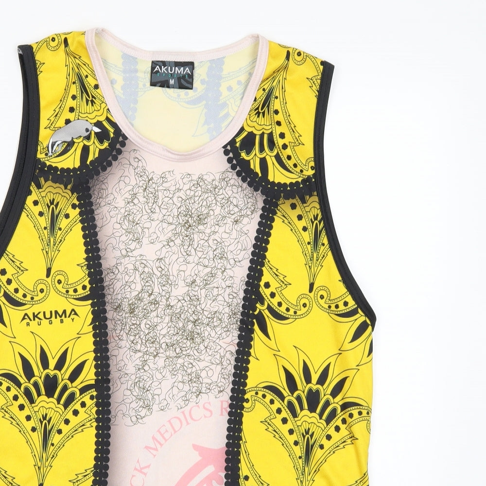 Akuma Mens Yellow    T-Shirt Size M