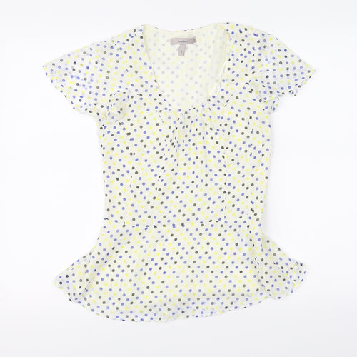 Pepperberry Womens Ivory Polka Dot  Basic Blouse Size 8